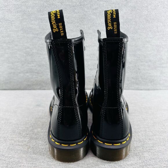 DR. MARTEN'S - Women’s 1460 Shiny Polished Black Leather Boots Size 9  B9 - Picture 4 of 12